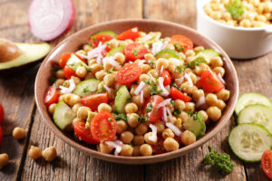 Mediterranean chickpea and cucumber salad