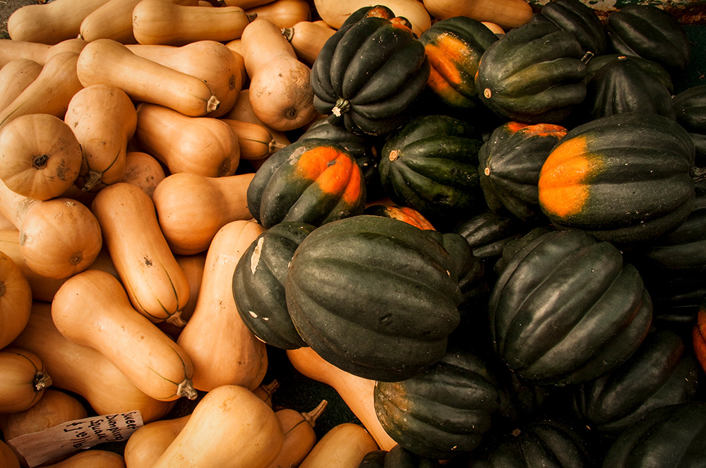 Butternut, acorn and spaghetti squash